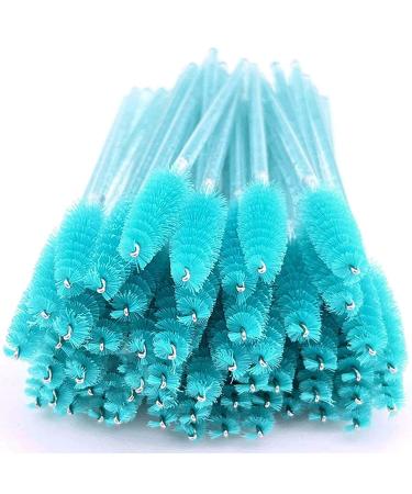 Yumflan 50 Pcs Disposable Eyelash Brushes  Eye Lash Brush  Mascara Wands  Spoolies for Eyelash Extensions  Makeup Supplies Kit Cleansing Glitter Applicator Tool Accessories Bristle (Crystal Blue)