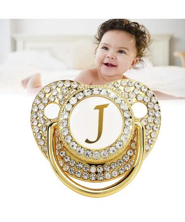 Shop Premium Bling Baby Pacifier | Easy to Clean Curved Design for Newborns (Letter J) - International Shipping Available - Buy Online on GoSupps.com