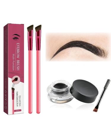 4d Laminated Brow Home-Grooming Kit Came_llia Brow Bundle 4d Hair Stroke Brow Stamp Brush Brown Kit 4d Laminated Brow Kit Brow Bundle Brush Multi Function Eyebrow Brush&Eyebrow Cream (Black)
