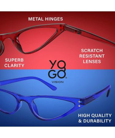 5 Pk Small Cateye Blue Light Blocking Reading Glasses for Women | Anti Glare Readers with Spring Hinge | Lightweight & Stylish | 1.0x Magnification - Buy Online on GoSupps.com