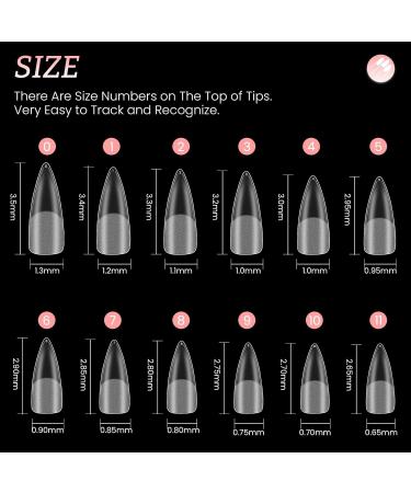 Lea-Shall Nail Tips Set 240 Pre-Shaped Almond Gel Nails 12 Sizes | Full Cover Artificial Nail Tips for Stunning Acrylic Nail Designs - Buy Online on GoSupps.com
