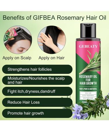 Organic Rosemary Oil for Hair Growth - 100% Pure & Natural Cold Pressed Hair Treatment with Jojoba & Castor Oil (8 Fl Oz - Buy Online on GoSupps.com