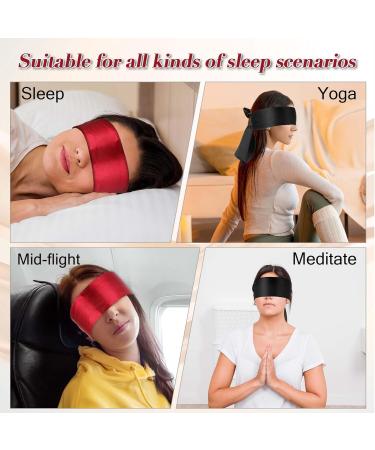 2 Pack Satin Sleep Masks for Women - Soft Eye Masks for Sleeping Travel & Couples (Black & Red) - Luxurious Comfort & Light Blocking - Buy Online on GoSupps.com