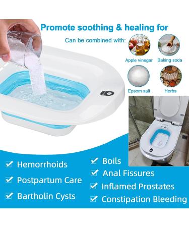 YYYSTZ Electric Sitz Bath for Hemorrhoids & Postpartum Care - Collapsible Hip Bath Basin in Blue - Buy Online on GoSupps.com