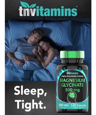 Magnesium Glycinate 500mg Per Capsule - 120 Count | 4 Month Supply! | Pure Chelated Magnesium Supplement for Sleep Calm Nerve Joint & Bone Support* | AKA Magnesium Bisgycinate | Non-GMO - Buy Online on GoSupps.com