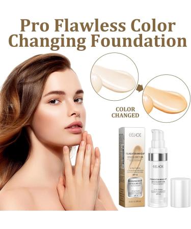 2 Bottles Color Changing Liquid Foundation 30ml Waterproof Foundation for Nude Makeup Moisturizing Sun Protection and Long Lasting Suitable for All Skin Colors - Buy Online on GoSupps.com