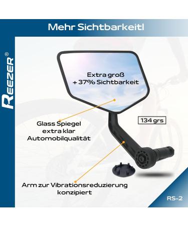 Reezer Left Bicycle Mirror - Extra Large 360 Adjustable Rear View Mirror for E-Bikes & E-Scooters - Compatible with All Models | Best E-Bike Accessories - Buy Online on GoSupps.com