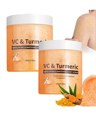 Gommage au sel Glow gommage exfoliant hydratant au curcuma et la vitamine C exfoliant nettoyant en profondeur pour le corps nourrit la peau en douceur pour le corps le visage et les pieds 2pcs