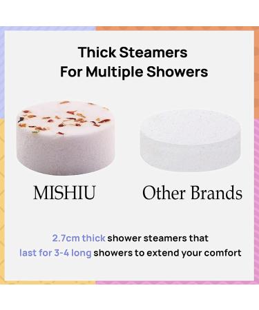 MISHIU Shower Steamers 12 Pack - Menthol, Eucalyptus, Peppermint, Rose & More Essential Oil Aromatherapy Tablets for Morning Boost - Bulk Gift Set for Women & Men - Buy Online on GoSupps.com