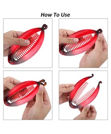 Nitaiun 6-Piece Banana Clips Set - Hair Clips for Women & Girls 14 cm Fish Comb Combs Tinted Ridge Design - Buy Online on GoSupps.com