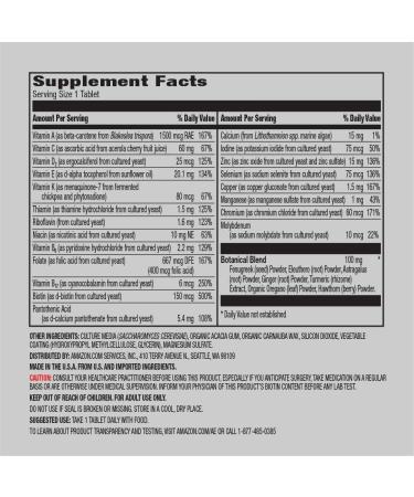 Amazon Elements Men's One Daily Multivitamin - Vegan, Whole Food Cultured, 65 Tablets - 2 Month Supply | Super Omega-3 Natural Lemon Flavor - 1280 mg per Serving, 120 Softgels - Buy Online on GoSupps.com