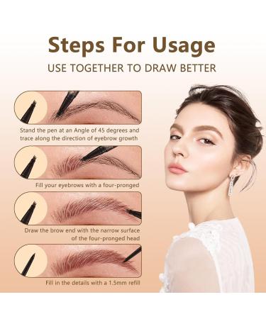 Microblading Eyebrow Pen - 2-in-1 Dual-Ended Pencil for Natural Hair-Like Brows | Grey 03# - International Shipping Available - Buy Online on GoSupps.com