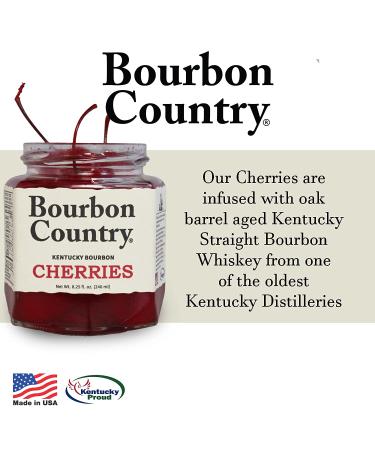 Premium Bourbon Country Cherries - Colossal Maraschino Cherries for Cocktails and Desserts (8.25 oz) - Buy Online on GoSupps.com