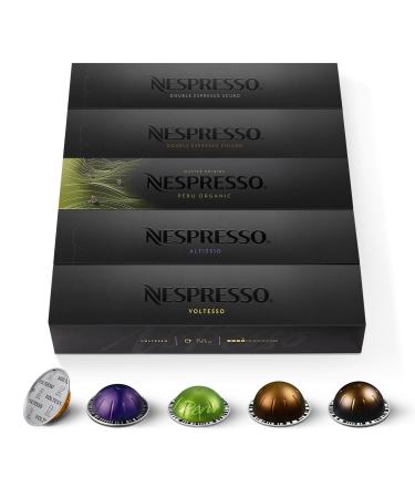 Nespresso Nespresso Vertuo - Bundle Espresso & Double Espresso 50 Capsules de caf - 10x Voltesso Altissio Peru Organic Chiaro Scuro