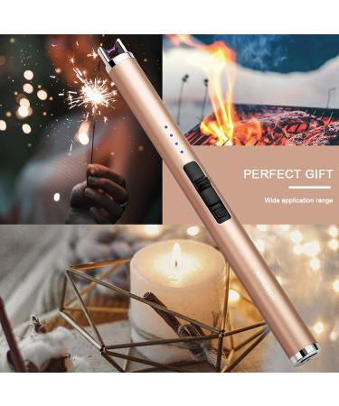 ARECTECH Rechargeable Electric Arc Plasma Lighter - Champagne Gold for Candle, Kitchen, Camping - Buy Online on GoSupps.com