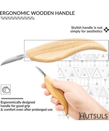 Hutsuls Chip Carving Knife for Beginners - Razor Sharp Wood Detail Knife in Gift Box - Whittling Tool for Adults & Kids (6.1in) - Buy Online on GoSupps.com