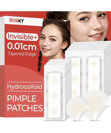 Sosky Pimple Patches for Face 0.01 Invisible+ Hydrocolloid Acne Patches Zit Sticker for Face and Skin Pimple Patches for Covering Zits Blemishes with Salicylic Acid 2 Sizes 120 Count