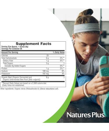 NaturesPlus Organic Beet Powder - 0.53 lbs - Naturally Fermented Beet - USDA Certified Organic Vegan Non-GMO - 30 Servings - Buy Online on GoSupps.com