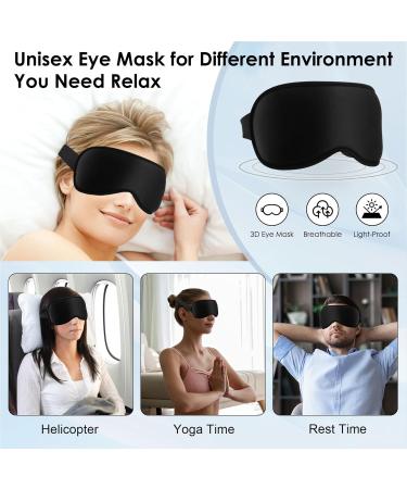 3D Contoured Sleep Eye Mask - Zero Pressure 99% Light Block Adjustable & Washable - Perfect for Home Travel & Office - Buy Online on GoSupps.com