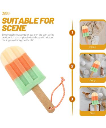 MILISTEN 3Pcs Ice Cream Body Sponge Scrubber - Exfoliating Shower Puffs with Hanging Rope - Fun Bath Accessories for All Skin Types - Buy Online on GoSupps.com
