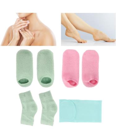 Qukaim Spa Socks Moisturizing Gel Socks and Neck Wrap Set for Home Beauty Salon Spa Socks for Moisturizing Dry Skin Cracked Heels and Cuticles - Buy Online on GoSupps.com