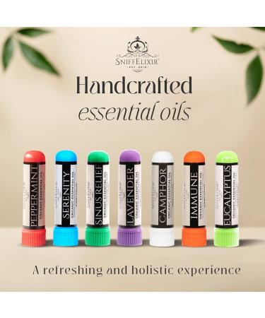 SniffElixir Peppermint Aromatherapy Nasal Inhaler Stick Essential Oil Inhaler Made with USDA Certified Organic Essential Oils Cool Refreshing Mint Aroma - Buy Online on GoSupps.com