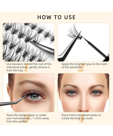 Individual False Eyelashes - 240stk 20D 0.07D Curl Mix 8-14mm - Reusable DIY Cluster Lashes for Stunning Eye Makeup - Buy Online on GoSupps.com