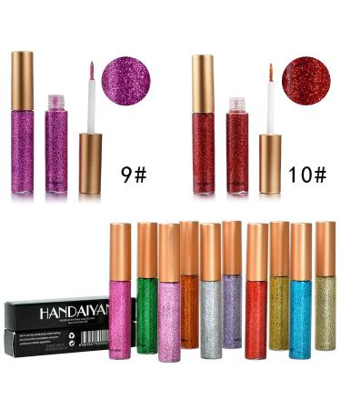 DekRion Yellow Glitter Eyeliner - Long-Lasting Waterproof Eye Makeup in Silver, Gold, Pink, Green - High-Pigmented Liquid Formula - Buy Online on GoSupps.com