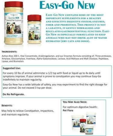 Vitality Science Easy-Go Supplement for Cats and Dogs | Promotes Healthy Bowel Function | Relieves Constipation | Natural & Additive-Free | 50g - Buy Online on GoSupps.com