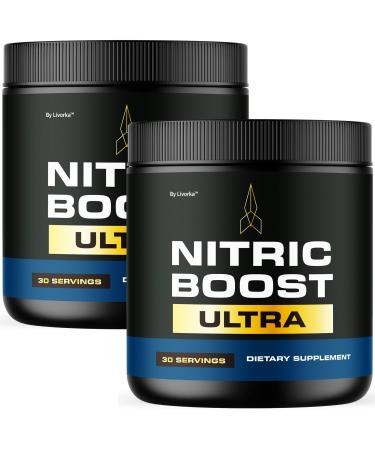 LIVORKA (2 Pack) Nitric Boost - Nitric Boost Ultra Purple Powder for Men NitricBoostUltra Powder Boost Energy and Support Active Lifestyles 120 Servings for 2 Months