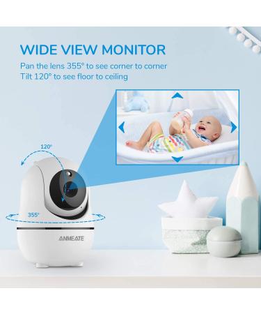 Baby Monitor with Remote Pan-Tilt-Zoom Camera  3.5 Large Display Video Baby Monitor with Camera and Audio |Infrared Night Vision |Two Way Talk | Room Temperature| Lullabies and 960ft Range (V2) - Buy Online on GoSupps.com