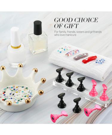 2 Set Acrylic Nail Stand with Putty - Perfect for Nail Art & Press On Tips | Manicure Tool for Home & Salon | Ideal Christmas Gift for DIY Business Women - Buy Online on GoSupps.com