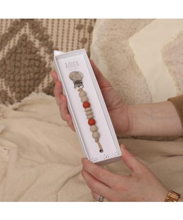Adora Baby Gifts Silicone Pacifier Clip - Saddle Rust | Baby Pacifier Holder for Boys and Girls - Buy Online on GoSupps.com