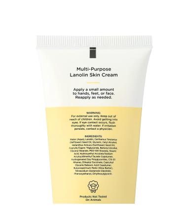 High Meadow All-Natural Lanolin Cream for Dry and Cracked Skin - Soothing Relief for Hands, Feet, & Elbows (Unscented) - Buy Online on GoSupps.com