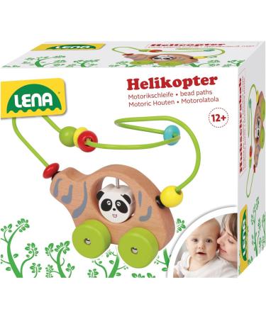 Lena 32046 Wooden Helicopter | Motor Skills Loop Toy | 16x11x18.5 cm | International Shipping - Buy Online on GoSupps.com