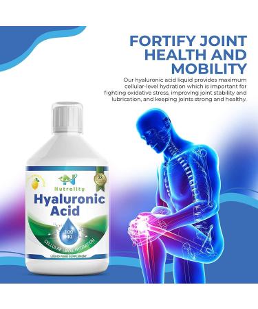 Nutrality Liquid Hyaluronic Acid 100mg Supplement with Vitamin C - Vegan Friendly for Advanced Joint Support - Buy Online on GoSupps.com