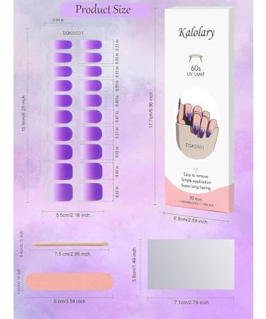 Kalolary Gel Nail Polish Strips Nail Gel Art Sticker Waterproof Full Nail Wraps Decal Sets with Nail File and Stick for Women Girls Nail Art Decor (UV/LED Lamp Required) (Gradient Purple) - Buy Online on GoSupps.com