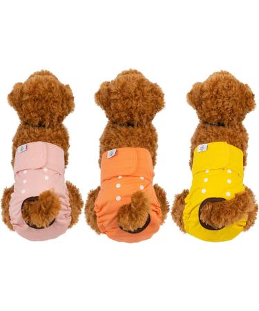 Cutebone 3-Pack Washable Dog Diapers | Waterproof Puppy Pants for Heat | Valentine's Day Rose Collection | Size M (41-53cm) - Buy Online on GoSupps.com