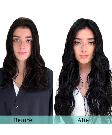 Doores Clip-In Extensions | Real Hair Deep Black 35cm (14 Inch) | 120g - 7 Piece Set - Natural Straight Hair - Buy Online on GoSupps.com