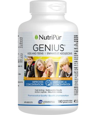 Nutripur Genius Kids and Teens 180-Count Orange 180 count (Pack of 1) - Buy Online on GoSupps.com