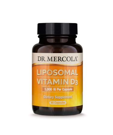 Dr. Mercola Liposomal Vitamin D3 Dietary Supplement 5 000 IU 90 Servings (90 Capsules) Supports Heart and Immune Health Non GMO Soy Free Gluten Free 90 Count (Pack of 1) 5 000 Iu