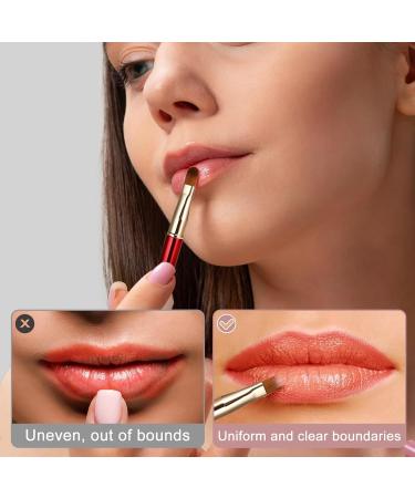 Simarro 2Pcs Retractable Lip Brush Set - Double-Ended Travel Makeup Tool for Lipstick & Gloss - Portable and Cover Included - Ideal for Women and Girls (Pink+Red) - Buy Online on GoSupps.com