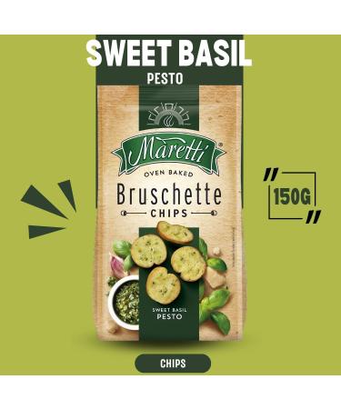 Maretti Bruschette Chips Packet Pick N Mix - Choose From 5+ Flavours | Slow Roasted Garlic Tomato Olives & Oregano Mediterranean Vegetables Sweet Basil Pesto - Pack of 5 x 150g - Buy Online on GoSupps.com