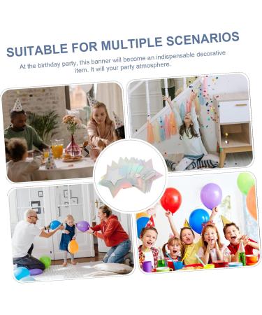 Colorful Stars Pull Flag Party Decoration | Holographic Star Garland & Bunting | Festive Christmas Tree Supplies - Buy Online on GoSupps.com
