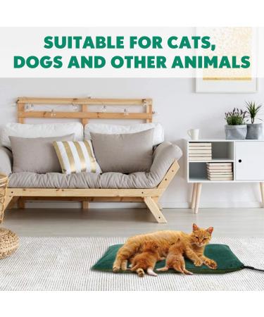 Outdoor Heated Pet Bed - Waterproof Cover, Auto Temperature Control - Pet Heating Pad for Dog House, Cabin, Cot - M 19.7'' x 15.7'' Green - Buy Online on GoSupps.com