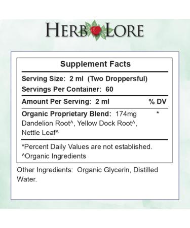 Herb Lore Iron Tonic - Organic Liquid Iron Drops Supplement for Kids & Women - Baby Infant & Toddler Friendly - Plant Based Vegan Gentle Non Constipating Herbal Tincture (4 fl oz) 4 Fl Oz (Pack of 1) - Buy Online on GoSupps.com