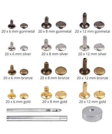 CAMWAY Leather Hole Punch Plier Kit + 240 Double Cap Rivets Set | Crafting Tool for Dog Collars, Shoes, Fabric, DIY Projects - Buy Online on GoSupps.com