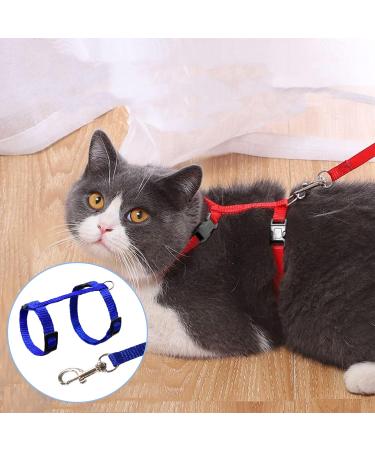 Soft Cat Crockery Dishes & Adjustable Leash Set for Kittens Puppies and Rabbits - Red & Blue - International Shipping Available - Buy Online on GoSupps.com