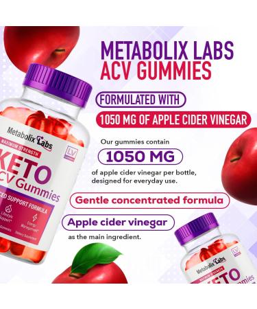 Buy Metabolix Labs ACV Gummies (2 Pack) - Advanced Apple Cider Vinegar Formula 120 Gummies for 2 Months International Shipping Available - Buy Online on GoSupps.com