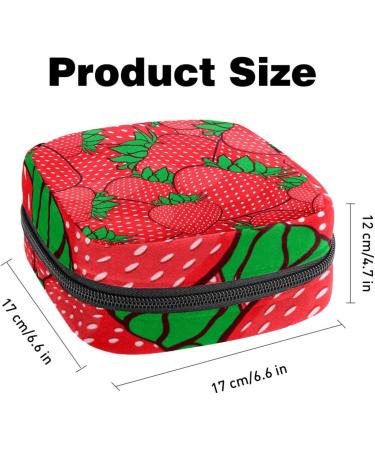 Menstruation Pad Bag with Zipper - Stylish Women's Napkin & Tampon Bag in Red Strawberry Pattern for Girls - International Shipping Available - Buy Online on GoSupps.com